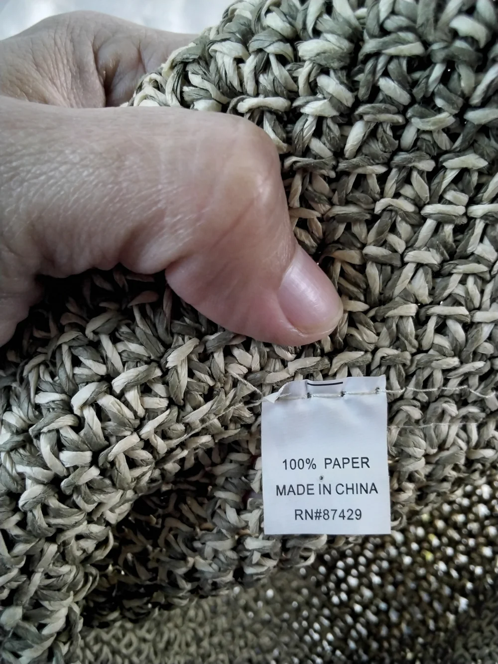 Woven 100% Paper  Sun Hat - Neutral Tan